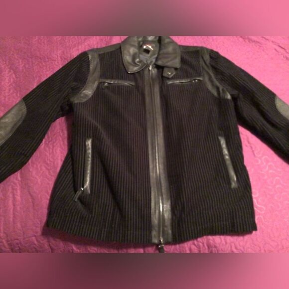 Torras jacket - bomber style - Corduroy W/ leather accents leather accent- lined - Picture 1 of 10